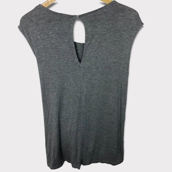 Anthropologie Tie Front Grey Tunic Top Vanessa Viginia Dayla Size Small Boho S - Picture 4 of 16